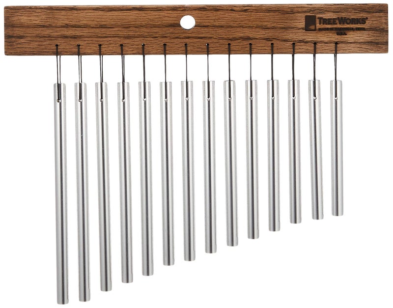 TreeWorks Chimes TRE417 Made in USA Small Single Row Bar Chime, 14-Bar Wind Chime (VIDEO) - Image 1